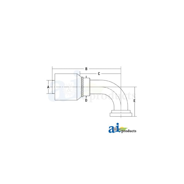 HW-C61 Code 61 Flange Head - 90 Degree Elbow 8 x4 x3